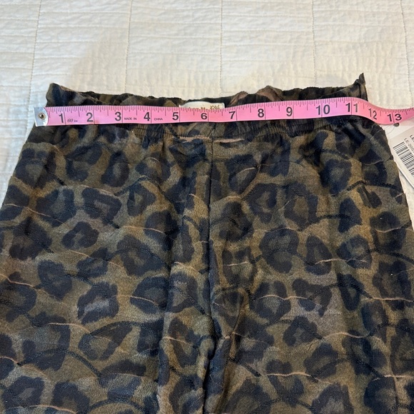 Vintage Y2K leopard print green ruffled leggings Urban Mango sheer s/m - Picture 4 of 6